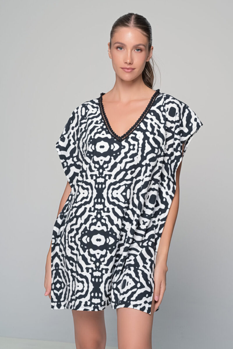 Καφτάνι Rayon - Ασπρόμαυρο - Image 3