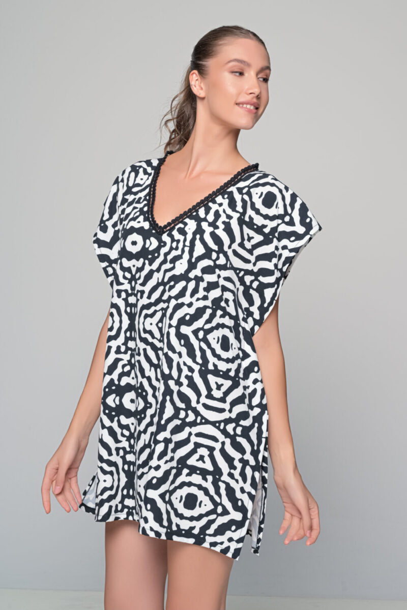 Καφτάνι Rayon - Ασπρόμαυρο